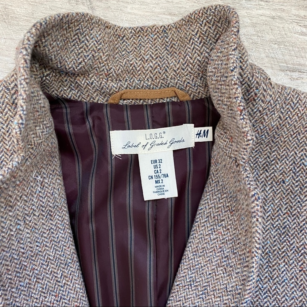 L.O.G.G. Fitted Brown Tweed Blazer - Picture 2 of 4